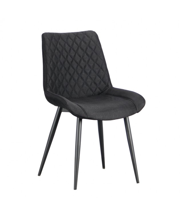 ALESIA BLACK ΥΦΑΣΜΑ ΚΑΡΕΚΛΑ ΜΕΤΑΛΛΙΚΗ 52X59X88εκ. Καρέκλες