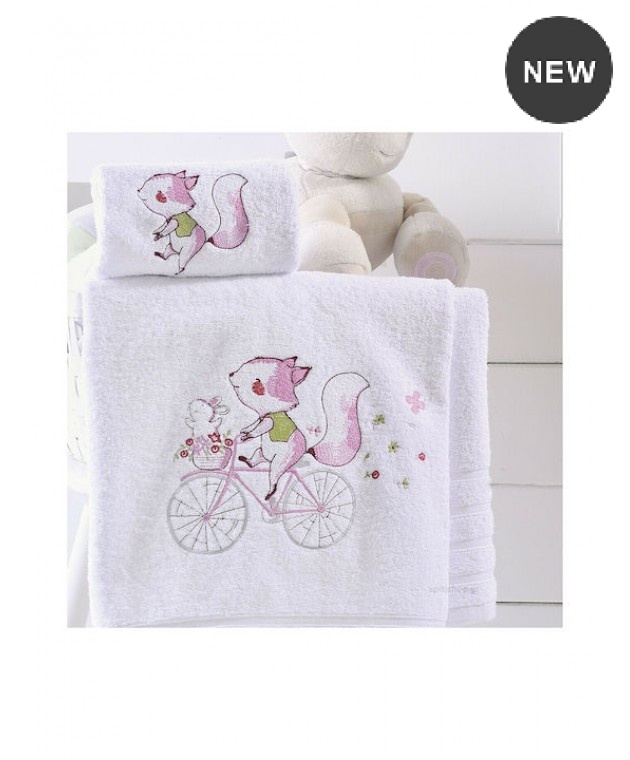 Σετ πετσέτες παιδικές 2 τεμ. CLUNNY PINK, RYTHMOS HOME Βρεφικές Πετσέτες