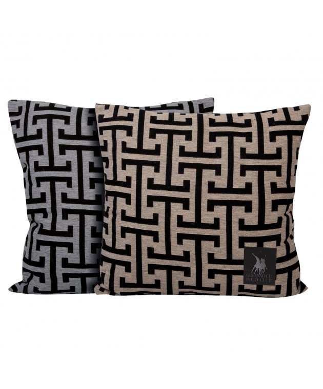 GREENWICH POLO CLUB ΔΙΑΚΟΣΜΗΤΙΚΟ ΜΑΞΙΛΑΡΙ 40X40 3902 ΜΑΥΡΟ, ΜΠΕΖ Διακοσμητικά Mαξιλάρια Καναπέ