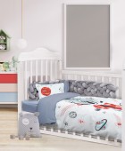 DAS BABY ΣΕΤ ΣΕΝΤΟΝΙΑ SMILE DIGITAL 4851 ΓΚΡΙ, ΚΟΚΚΙΝΟ, ΛΕΥΚΟ 125Χ170 Βρεφικά Σεντόνια