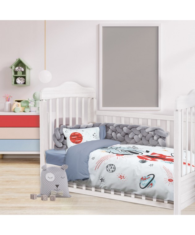 DAS BABY ΣΕΤ ΣΕΝΤΟΝΙΑ SMILE DIGITAL 4851 ΓΚΡΙ, ΚΟΚΚΙΝΟ, ΛΕΥΚΟ 125Χ170 Βρεφικά Σεντόνια