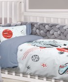 DAS BABY ΣΕΤ ΣΕΝΤΟΝΙΑ SMILE DIGITAL 4851 ΓΚΡΙ, ΚΟΚΚΙΝΟ, ΛΕΥΚΟ 125Χ170 Βρεφικά Σεντόνια
