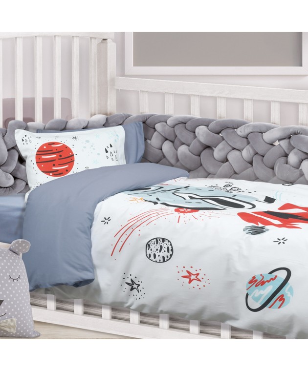 DAS BABY ΣΕΤ ΣΕΝΤΟΝΙΑ SMILE DIGITAL 4851 ΓΚΡΙ, ΚΟΚΚΙΝΟ, ΛΕΥΚΟ 125Χ170 Βρεφικά Σεντόνια