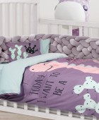 DAS BABY ΣΕΤ ΣΕΝΤΟΝΙΑ SMILE DIGITAL 4853 ΜΕΝΤΑ, ΜΩΒ Βρεφικά Σεντόνια