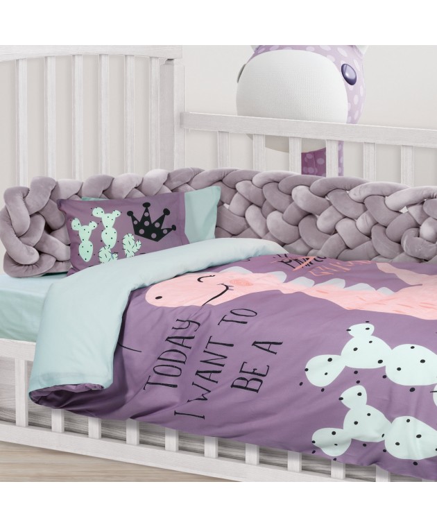 DAS BABY ΣΕΤ ΣΕΝΤΟΝΙΑ SMILE DIGITAL 4853 ΜΕΝΤΑ, ΜΩΒ Βρεφικά Σεντόνια