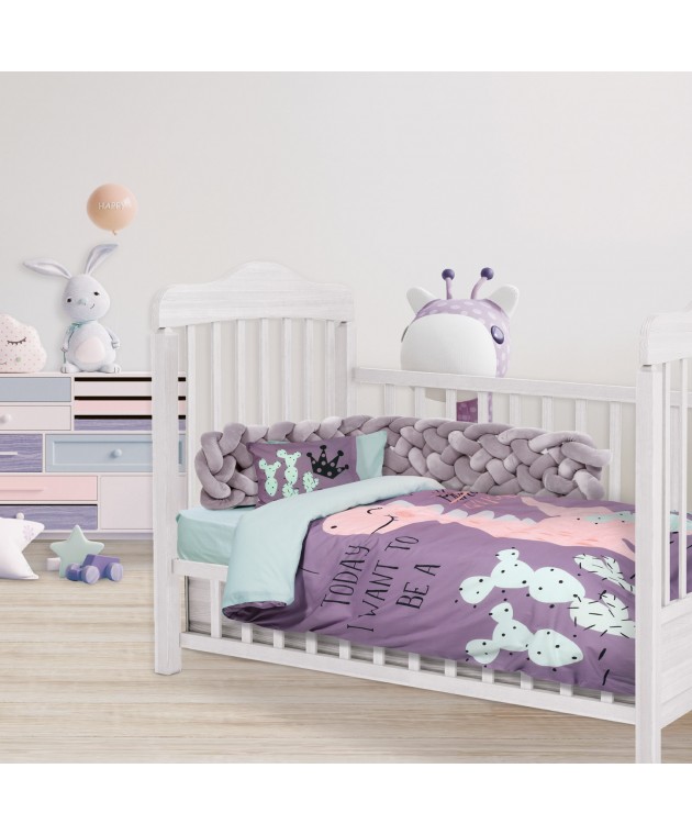 DAS BABY ΣΕΤ ΣΕΝΤΟΝΙΑ SMILE DIGITAL 4853 ΜΕΝΤΑ, ΜΩΒ Βρεφικά Σεντόνια