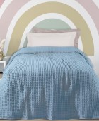 DAS KIDS ΚΟΥΒΕΡΤΑ ΠΙΚΕ 160X220 1205 ΓΑΛΑΖΙΟ Κουβέρτες Πικέ