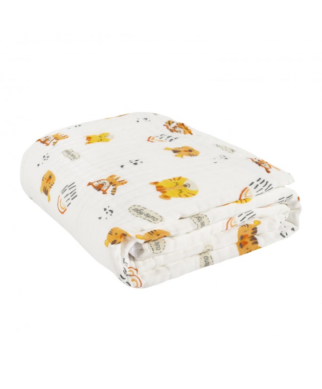 DAS BABY ΚΟΥΒΕΡΤΑ-ΜΟΥΣΕΛΙΝΑ 80X105 RELAX 6622 ΛΕΥΚΟ, ΠΟΡΤΟΚΑΛΙ Βαμβακερές Κουβέρτες