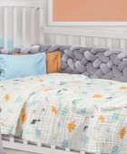 DAS BABY ΚΟΥΒΕΡΤΑ-ΜΟΥΣΕΛΙΝΑ 80X105 RELAX 6623 ΛΕΥΚΟ, ΜΠΛΕ, ΠΟΡΤΟΚΑΛΙ Βαμβακερές Κουβέρτες