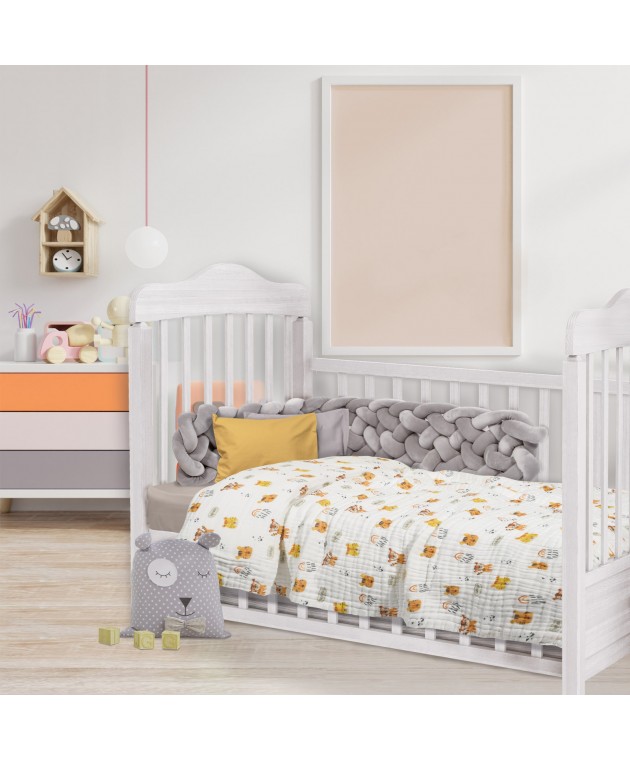 DAS BABY ΚΟΥΒΕΡΤΑ-ΜΟΥΣΕΛΙΝΑ 105X150 RELAX 6622 ΛΕΥΚΟ, ΠΟΡΤΟΚΑΛΙ Βαμβακερές Κουβέρτες