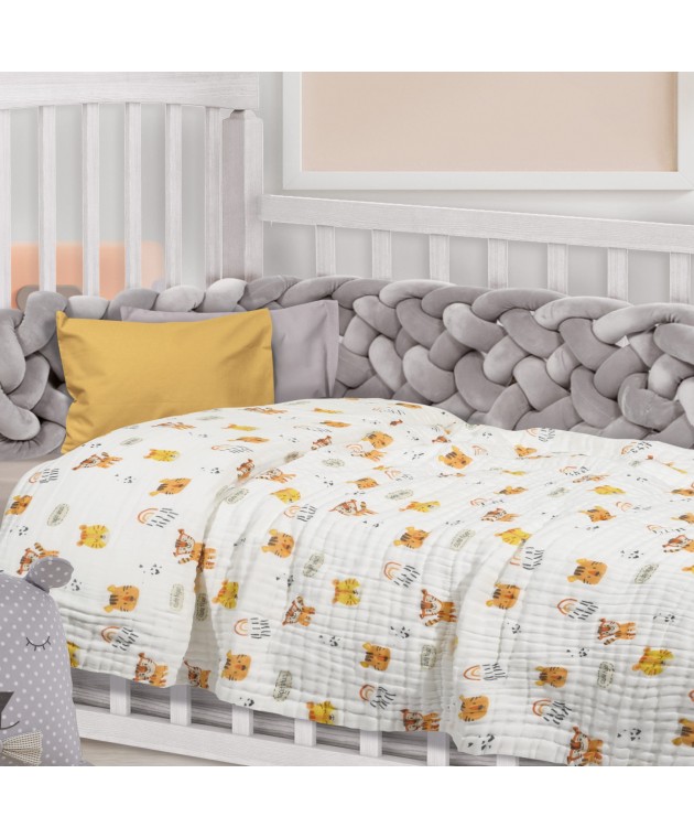 DAS BABY ΚΟΥΒΕΡΤΑ-ΜΟΥΣΕΛΙΝΑ 105X150 RELAX 6622 ΛΕΥΚΟ, ΠΟΡΤΟΚΑΛΙ Βαμβακερές Κουβέρτες