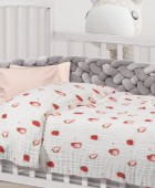 DAS BABY ΚΟΥΒΕΡΤΑ-ΜΟΥΣΕΛΙΝΑ 80X105 RELAX 6621 ΚΟΚΚΙΝΟ, ΛΕΥΚΟ Βαμβακερές Κουβέρτες
