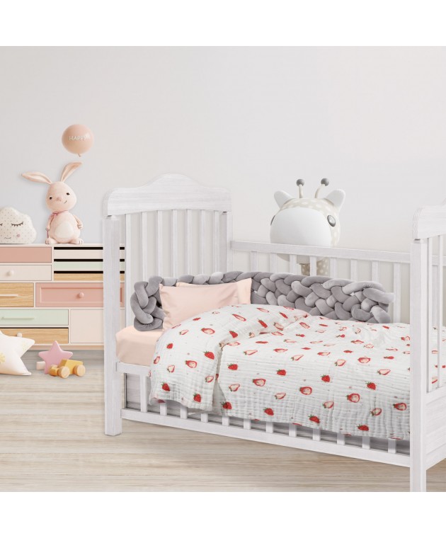 DAS BABY ΚΟΥΒΕΡΤΑ-ΜΟΥΣΕΛΙΝΑ 80X105 RELAX 6621 ΚΟΚΚΙΝΟ, ΛΕΥΚΟ Βαμβακερές Κουβέρτες