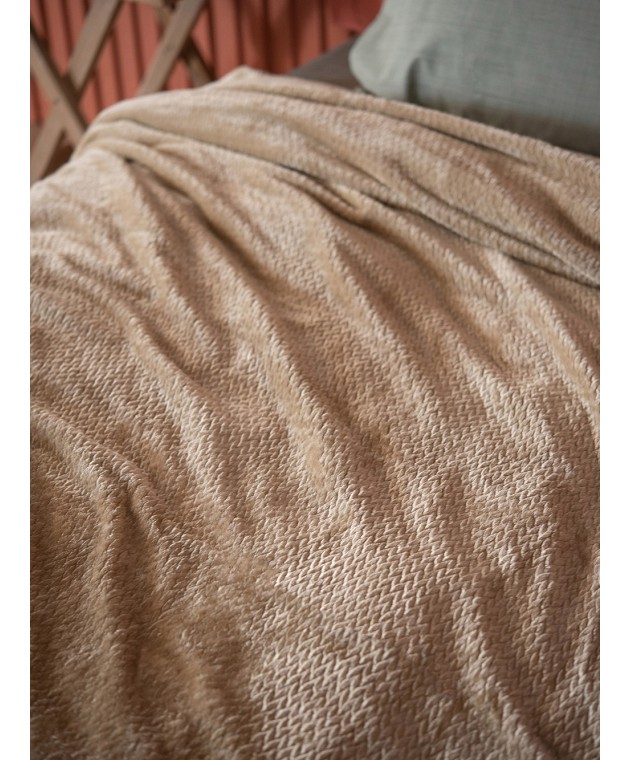 Κουβέρτα Fleece 220x240 CHLOEE SAND Κουβέρτες Fleece Υπέρδιπλες