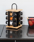  ΒΑΣΗ ΜΠΑΧΑΡΙΚΩΝ BAMBOO ESSENTIALS ΜΕ 12 ΓΥΑΛΙΝΑ ΔΟΧΕΙΑ ΠΕΡΙΣΤΡΕΦΟΜΕΝΗ ΜΑΥΡΗ 01-14650 Βάσεις Μπαχαρικών