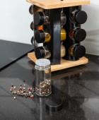  ΒΑΣΗ ΜΠΑΧΑΡΙΚΩΝ BAMBOO ESSENTIALS ΜΕ 12 ΓΥΑΛΙΝΑ ΔΟΧΕΙΑ ΠΕΡΙΣΤΡΕΦΟΜΕΝΗ ΜΑΥΡΗ 01-14650 Βάσεις Μπαχαρικών