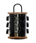  ΒΑΣΗ ΜΠΑΧΑΡΙΚΩΝ BAMBOO ESSENTIALS ΜΕ 12 ΓΥΑΛΙΝΑ ΔΟΧΕΙΑ ΠΕΡΙΣΤΡΕΦΟΜΕΝΗ ΜΑΥΡΗ 01-14650 Βάσεις Μπαχαρικών