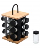  ΒΑΣΗ ΜΠΑΧΑΡΙΚΩΝ BAMBOO ESSENTIALS ΜΕ 12 ΓΥΑΛΙΝΑ ΔΟΧΕΙΑ ΠΕΡΙΣΤΡΕΦΟΜΕΝΗ ΜΑΥΡΗ 01-14650 Βάσεις Μπαχαρικών