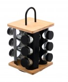  ΒΑΣΗ ΜΠΑΧΑΡΙΚΩΝ BAMBOO ESSENTIALS ΜΕ 12 ΓΥΑΛΙΝΑ ΔΟΧΕΙΑ ΠΕΡΙΣΤΡΕΦΟΜΕΝΗ ΜΑΥΡΗ 01-14650 Βάσεις Μπαχαρικών