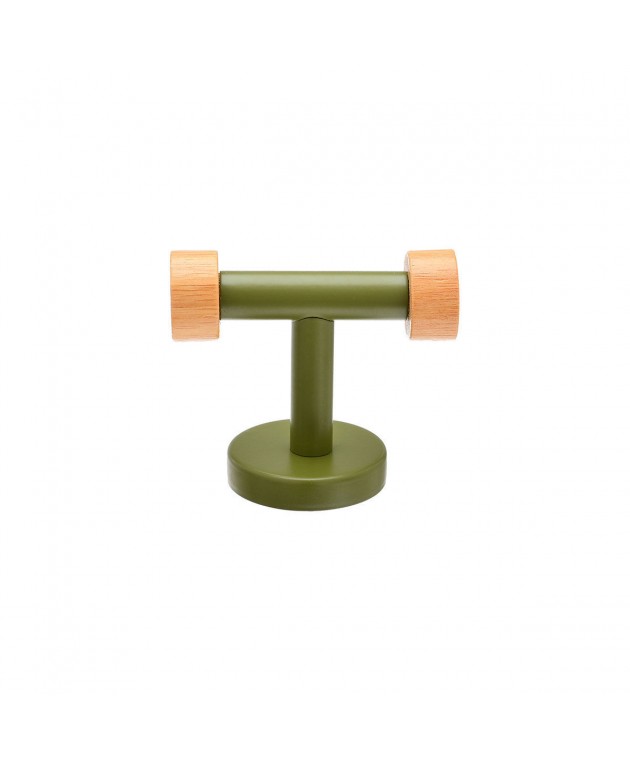 ESTIA ΚΡΕΜΑΣΤΡΑ ΕΠΙΤΟΙΧΙΑ BAMBOO ESSENTIALS ΔΙΠΛΗ ΜΕΤΑΛΛΙΚΗ OLIVE GREEN 02-15169 Κρεμάστρες
