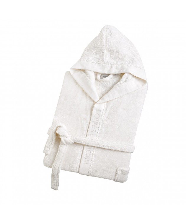 HELMI1 ΜΠΟΥΡΝΟΥΖΙ (WHITE) MEDIUM KOYKOYΛΑ 420GSM 100% COTTON Μπουρνούζια