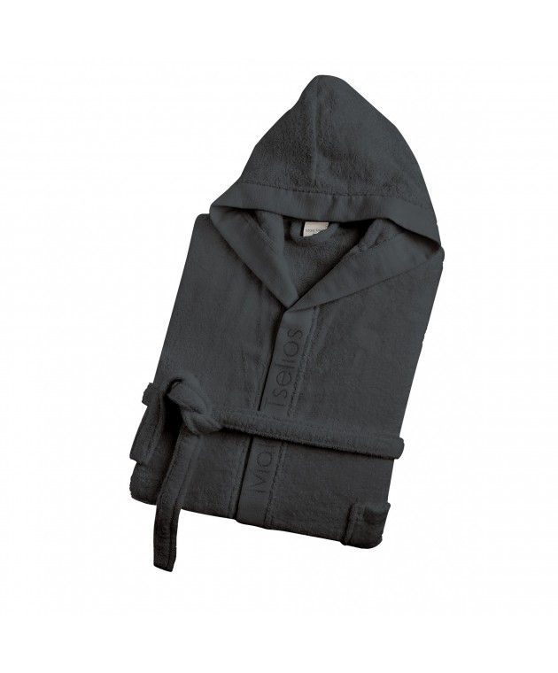 HELMI4 ΜΠΟΥΡΝΟΥΖΙ (GREY) LARGE KOYKOYΛΑ 420GSM 100% COTTON Μπουρνούζια