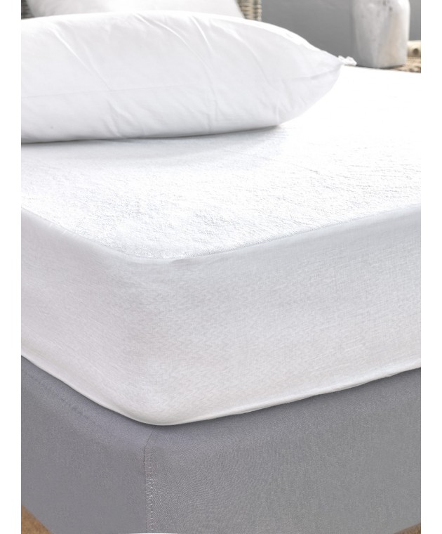 Κάλυμμα King size White Comfort 180x200+35 TERRY WATERPROOF Επιστρώματα  King Size