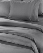 Σεντόνι "Easy Iron" με λάστιχο Color Plus Anthracite 140x200 Διπλά