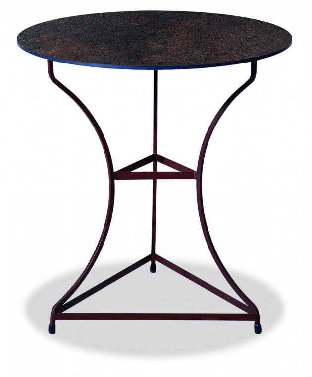 Αγαλβάνιστο Στρογγυλό Τραπέζι Με Επιφάνεια Compact Hpl Σκουριά Φ60 x 74(h)cm Μεταλλικά