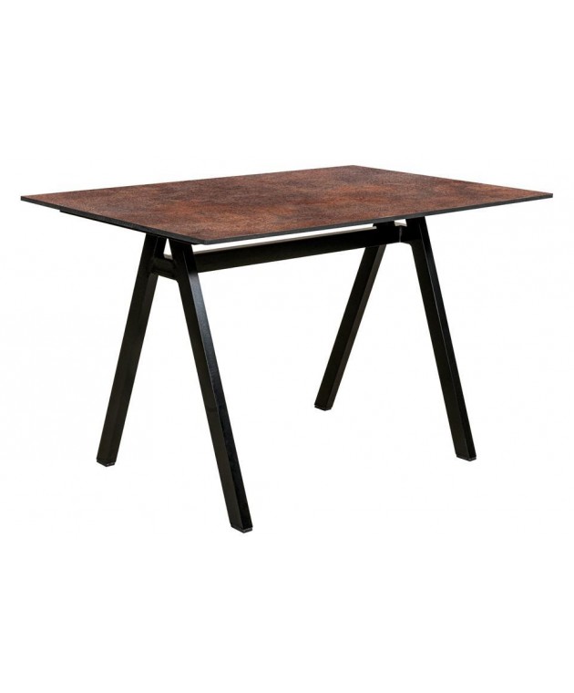 Παραλληλόγραμμο Μεταλλικό Τραπέζι Με Επιφάνεια Compact Hpl Σκουριά 140 x 80 x 75(h)cm Μεταλλικά