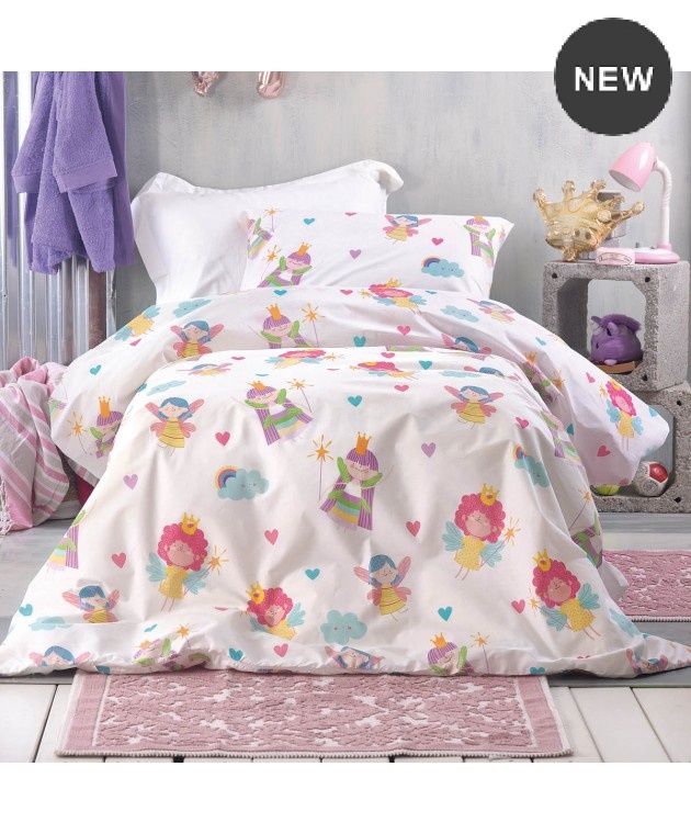 Σετ παπλωματοθήκη μονή (160Χ250) FAIRIES, RYTHMOS HOME Παιδικές Παπλωματοθήκες