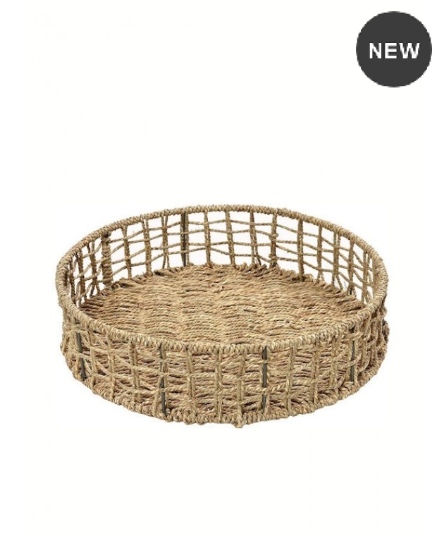Διακοσμητικό Καλάθι Ψάθινο 50x50x10cm AST804, ESPIEL Διακοσμητικά Καλάθια