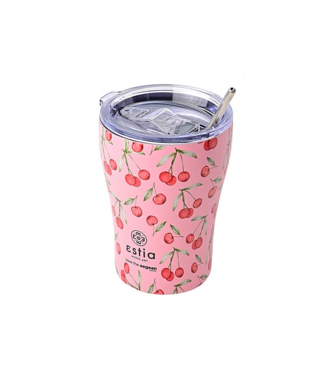 ESTIA ΘΕΡΜΟΣ COFFEE MUG SAVE THE AEGEAN 350ml CHERRY ROSE 01-16876 ΟΙΚΙΑΚΑ