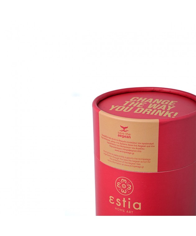 ESTIA ΘΕΡΜΟΣ COFFEE MUG SAVE THE AEGEAN 350ml SCARLET RED 01-16845 ΟΙΚΙΑΚΑ