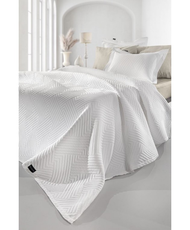 Κουβέρτα Lupo White 245x260 Κουβέρτες Βαμβακερές Υπέρδιπλες