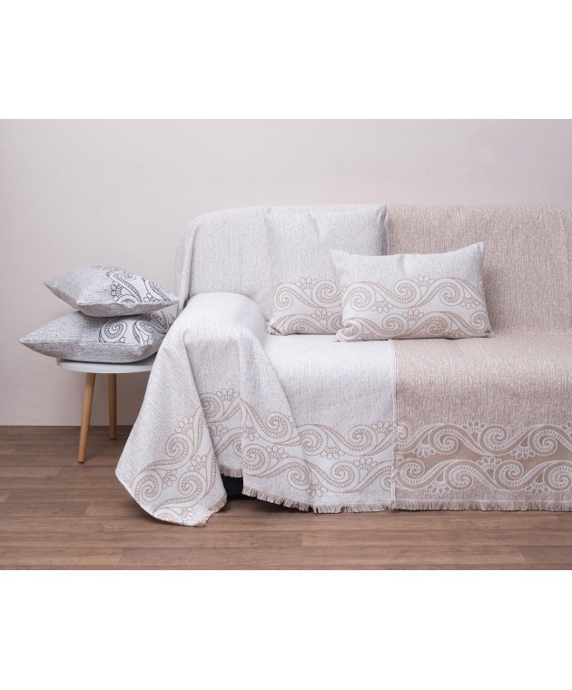 Ριχτάρι Πολυθρόνας 180x180 1572 Beige Ριχτάρια Καλοκαιρινά