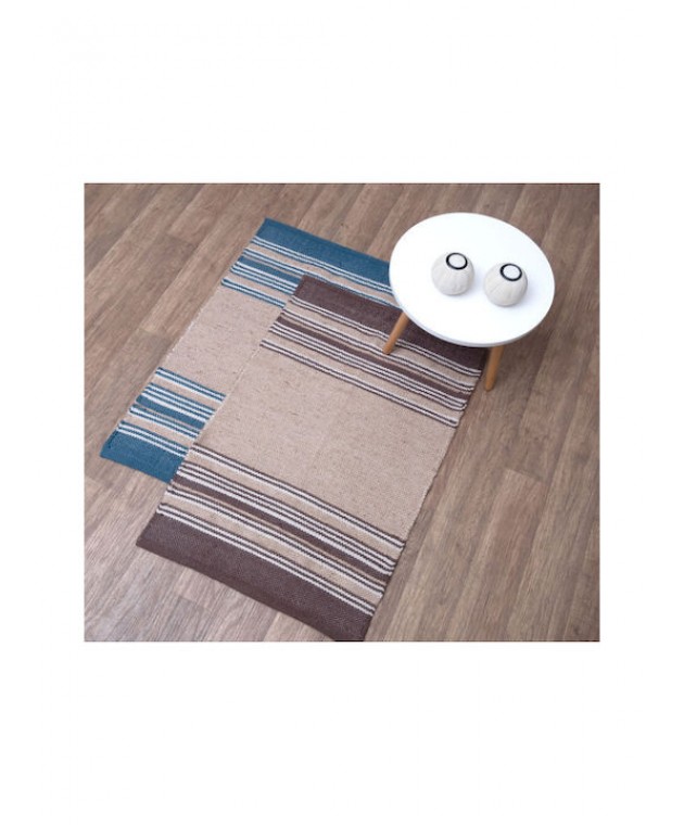 Ταπέτο Jute 65x135 Τζούνο Καφέ Μοντέρνα Χαλιά