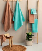 Πετσέτα Προσώπου Towels Collection 50x90 ROKE AQUA Πετσέτες Mπάνιου