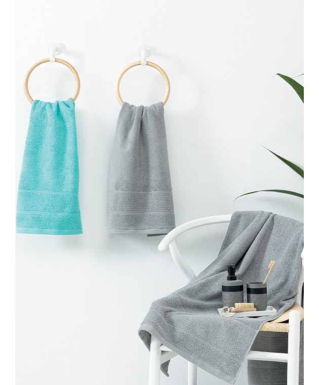 Πετσέτα Προσώπου Towels Collection 50x90 ROKE AQUA Πετσέτες Mπάνιου