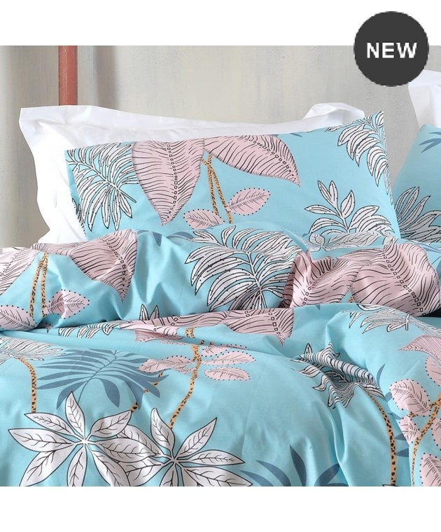 Σετ παπλωματοθήκη Υ/Δ (225Χ250) SOLANGE TURQUOISE, RYTHMOS HOME Παπλωματοθήκες Υπέρδιπλες