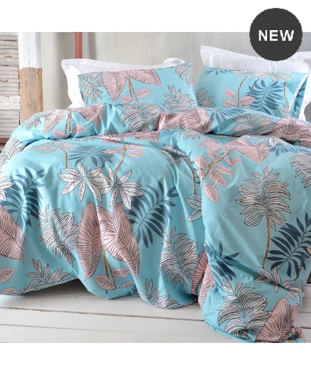 Σετ σεντόνια Υ/Δ με λάστιχο (160Χ205+25) SOLANGE TURQUOISE, RYTHMOS HOME Σεντόνια Υπέρδιπλα