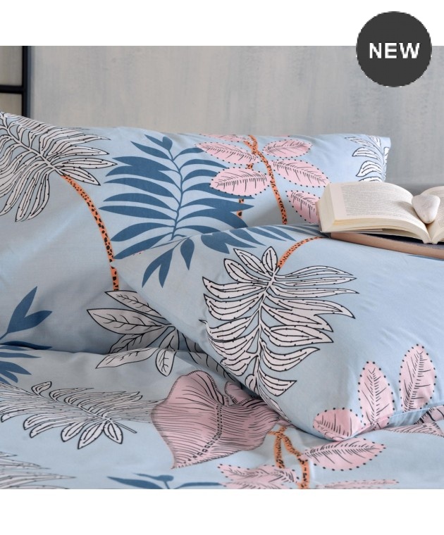 Σετ παπλωματοθήκη Υ/Δ (225Χ250) SOLANGE BLUE, RYTHMOS HOME Παπλωματοθήκες Υπέρδιπλες
