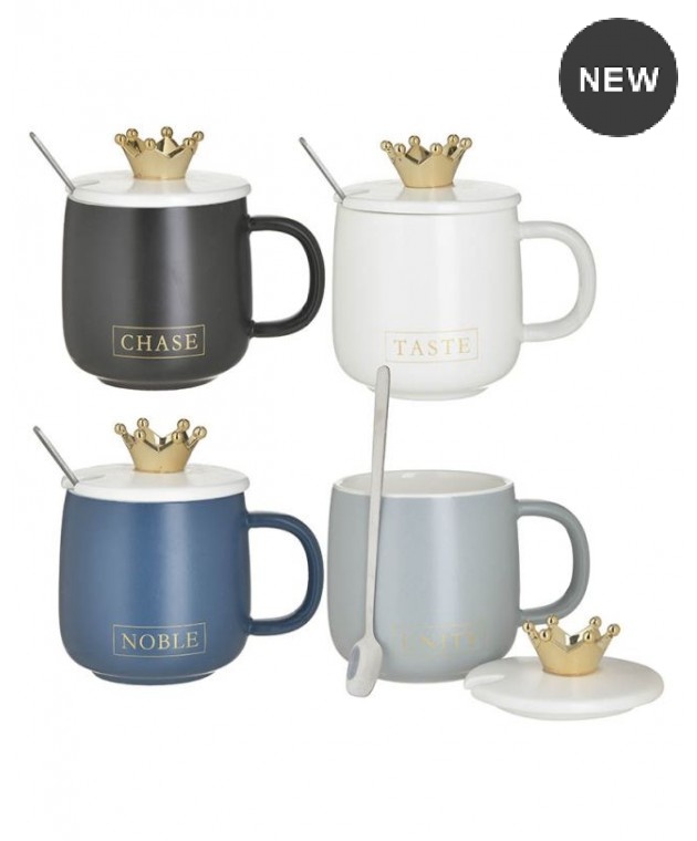 S/4 ΚΟΥΠΑ ΚΕΡΑΜΙΚΗ ΜΕ ΚΑΠΑΚΙ ΚΟΡΩΝΑ ΚΑΙ ΚΟΥΤΑΛΑΚΙ 4 ΧΡΩΜΑΤΑ 350CC 13X9X12 Κούπες