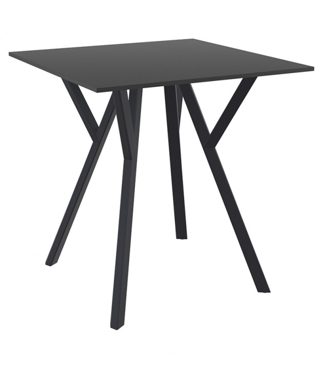 MAX ΤΡΑΠΕΖΙ 70Χ70Χ74εκ. BLACK LAMINATE 12mm Τραπέζια