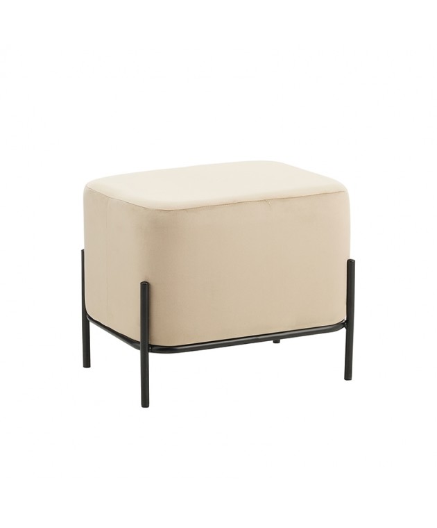 BELLA/L ΣΚΑΜΠΟ BEIGE VELVET ΥΦΑΣΜΑ 48X37Χ39εκ. Σκαμπώ / Πουφ