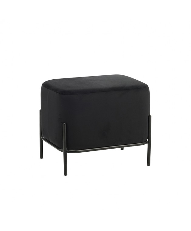 BELLA/L ΣΚΑΜΠΟ BLACK VELVET ΥΦΑΣΜΑ 48X37Χ39εκ. Σκαμπώ / Πουφ