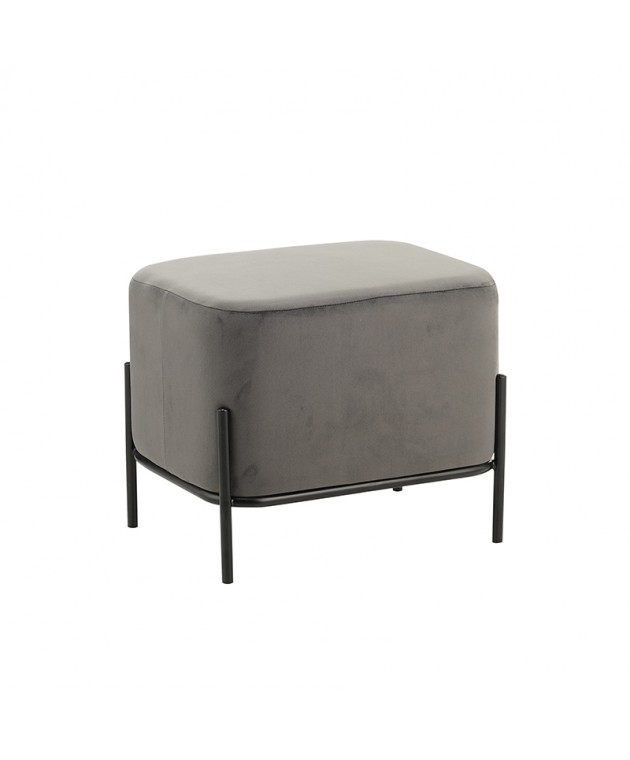 BELLA/L ΣΚΑΜΠΟ GREY VELVET ΥΦΑΣΜΑ 48X37Χ39εκ. Σκαμπώ / Πουφ