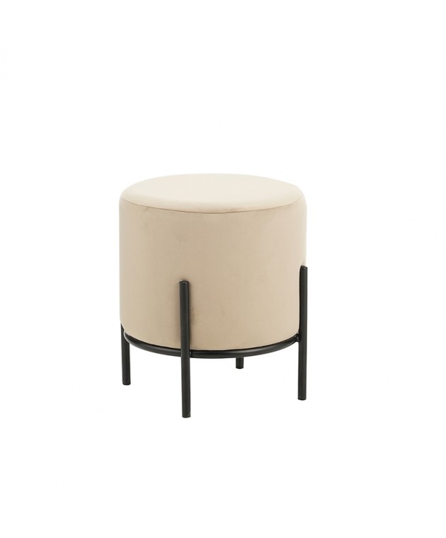BELLA/R ΣΚΑΜΠΟ BEIGE VELVET ΥΦΑΣΜΑ Φ.35Χ38εκ. Σκαμπώ / Πουφ