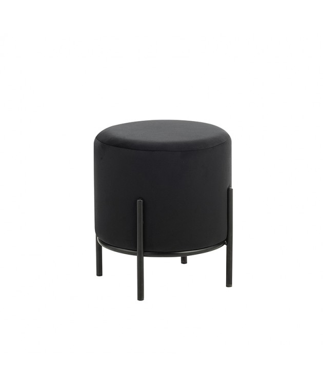 BELLA/R ΣΚΑΜΠΟ BLACK VELVET ΥΦΑΣΜΑ Φ.35Χ38εκ. Σκαμπώ / Πουφ