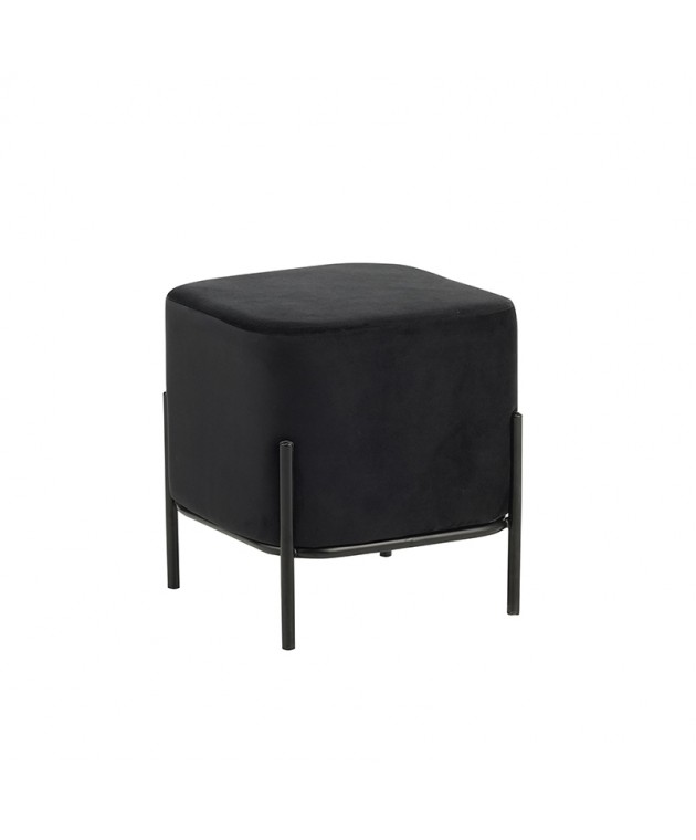 BELLA/S ΣΚΑΜΠΟ BLACK VELVET ΥΦΑΣΜΑ 36X36Χ38εκ. Σκαμπώ / Πουφ